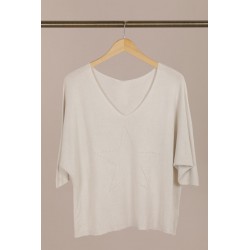 Pull Etoile Blanc cassé