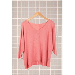 Pull Etoile Bois de rose