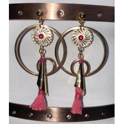 Boucles Saturne Rose