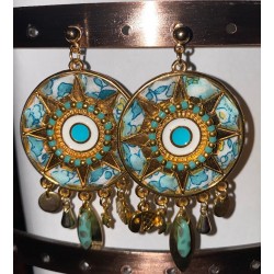 Boucles Rosace Liberty Bleu